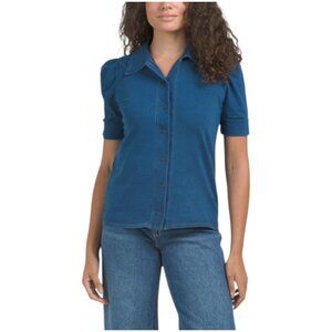CYRUS Puff Sleeve Button Front Shirt